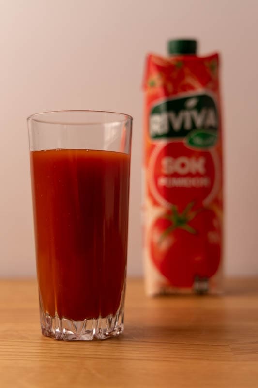 Glass of tomato juice