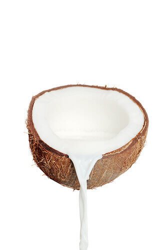 Beautiful halved coconut