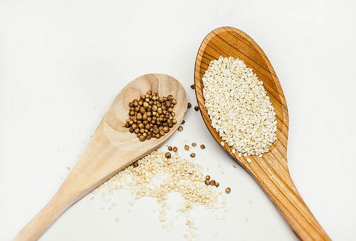 Seeds on a spoon