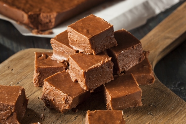 Homemade dark chocolate fudge