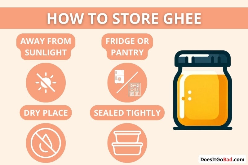 How to store ghee infographic