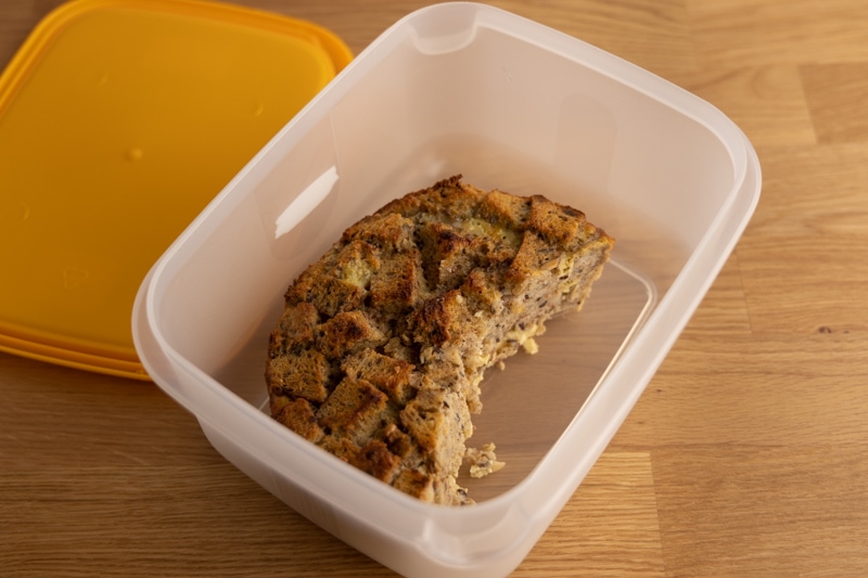 How to store leftover bread pudding
