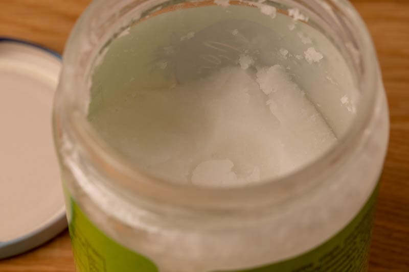 Insides of a coconut oil jar