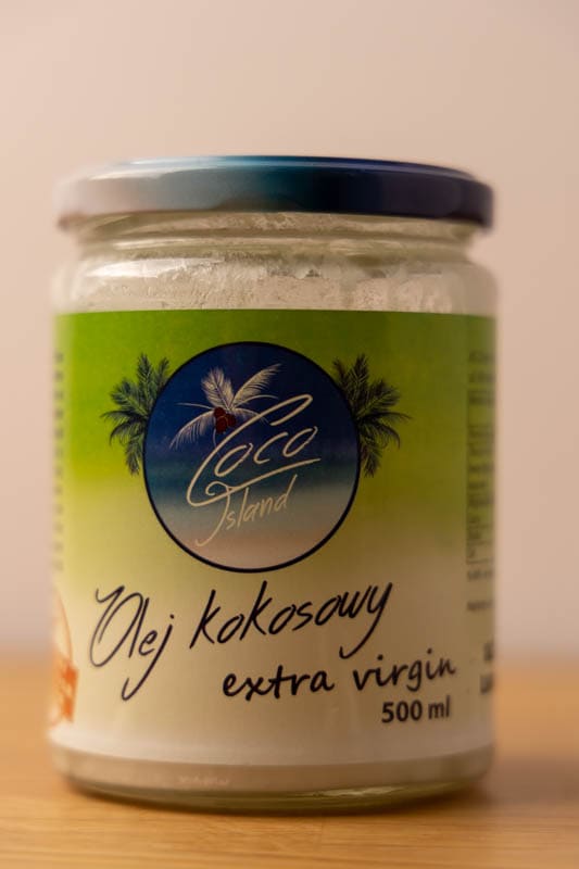 Jar of extra virgin coconut oil