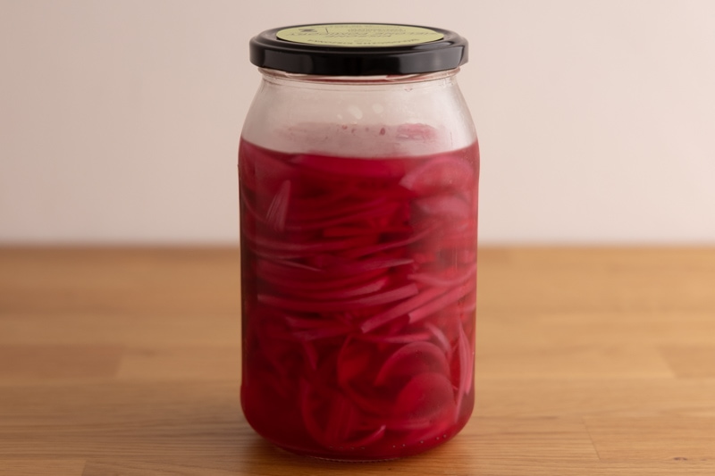 Jar of quick pickled onions