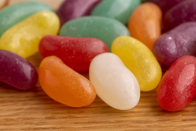 Jelly beans on table