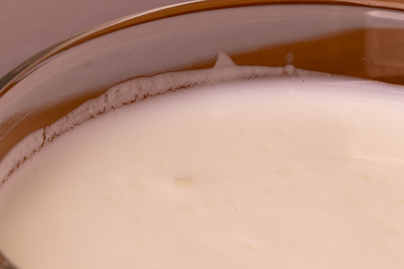 Kefir closeup on lumps