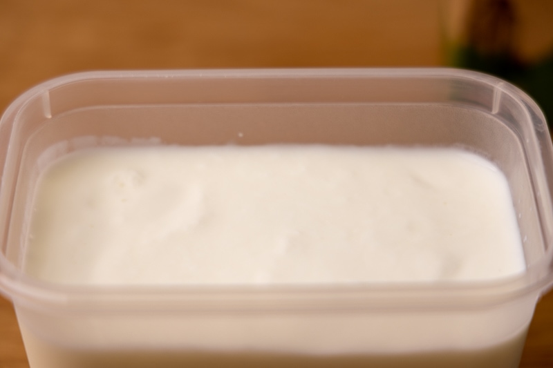 Kefir in a container