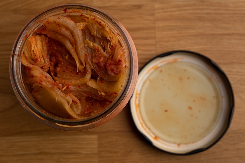 Kimchi open jar