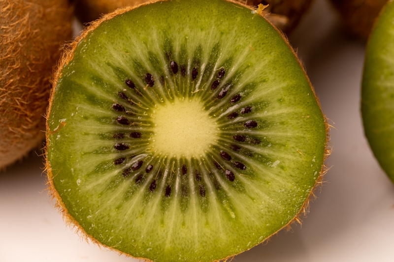 Kiwi sliced in half