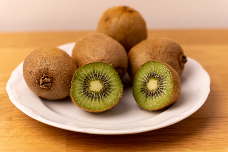 Kiwis on plate