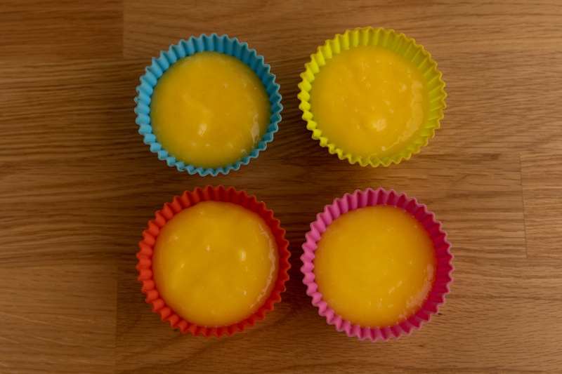 Lemon curd portioned