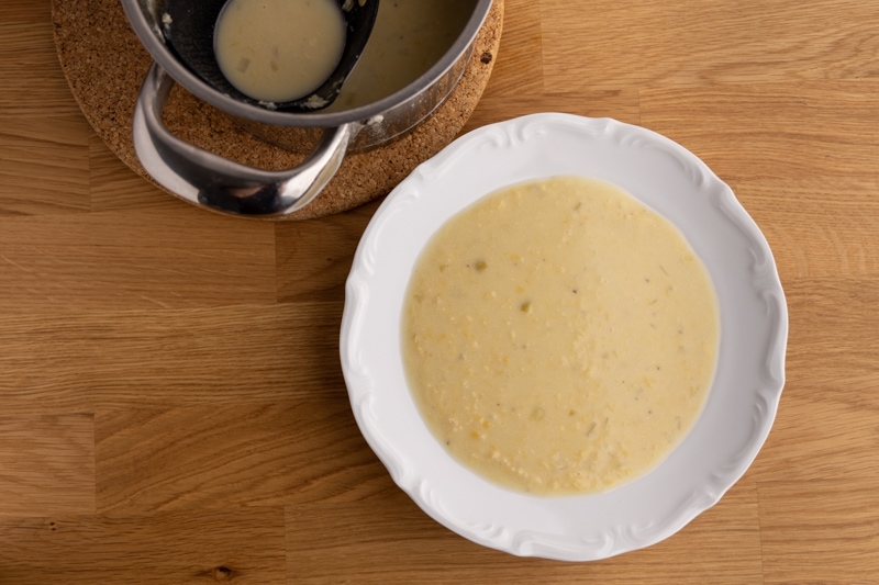 Lentils soup with coconut cream