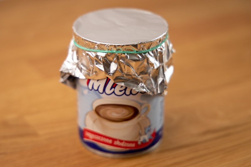 Makeshift condensed milk seal