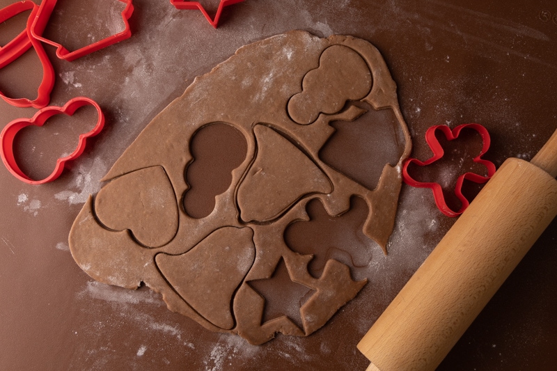 Making gingerbread cookies