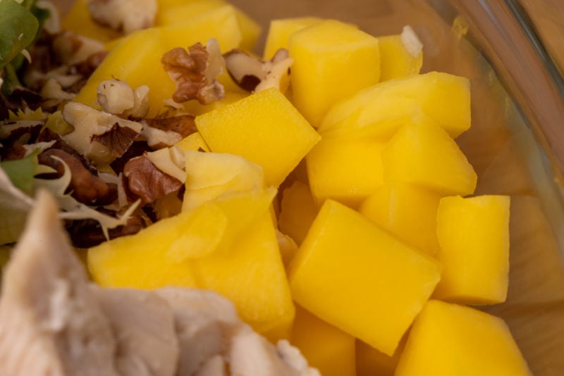 Mango in chicken salad