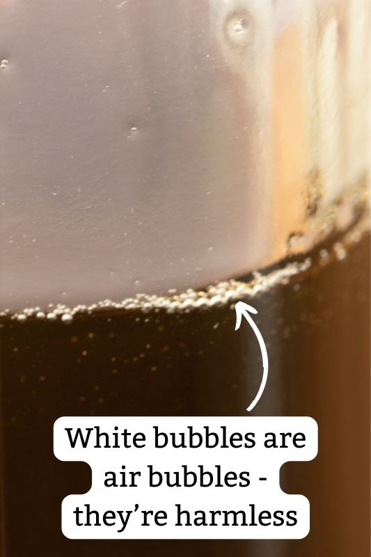 Maple syrup white bubbles on the surface