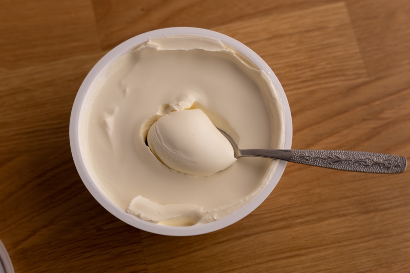 Mascarpone smooth surface