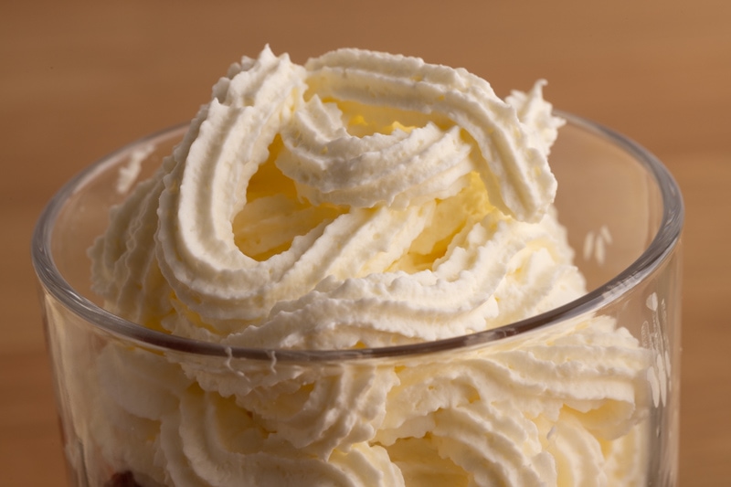 Mascarpone whipped cream dessert topping.