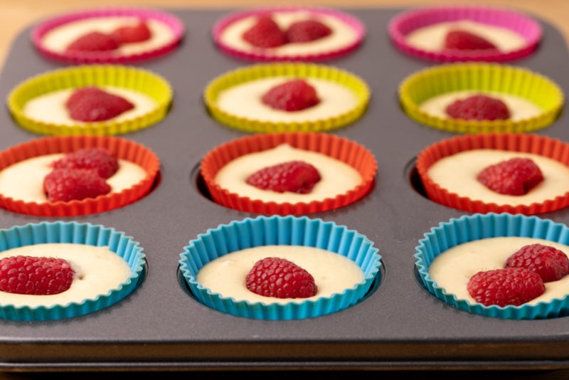 Muffin tin before baking