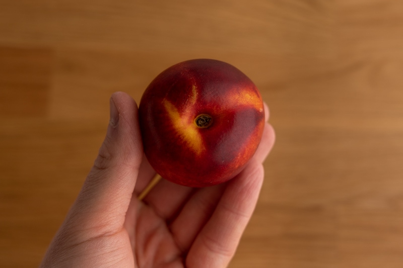 Nectarine in hand