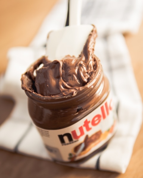 Nutella and a white spatula