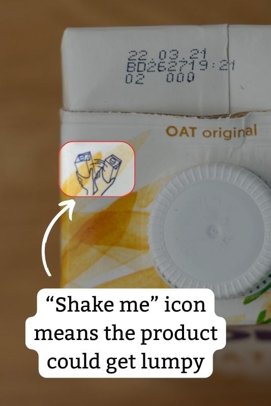 Oat milk: shake before use