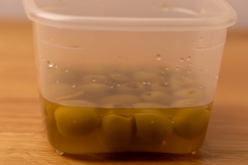 Olives in a container