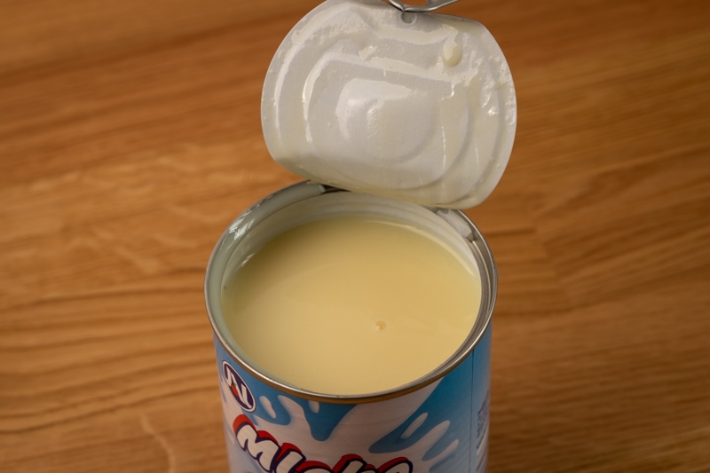 Opened can of condensed milk