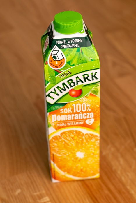 Orange juice in a carton