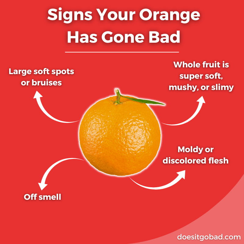 Orange spoilage signs graphic