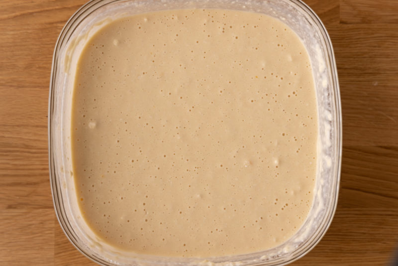 Pancake batter made with thawed sour cream
