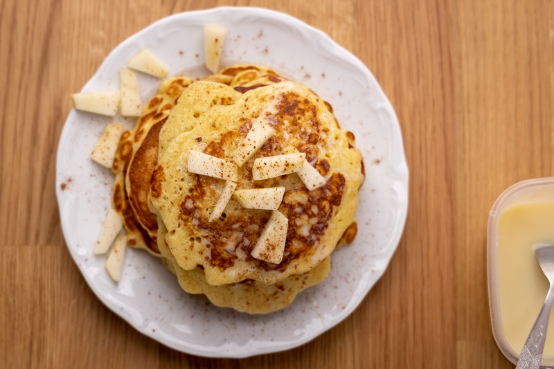 Pancakes and thawed condensed milk