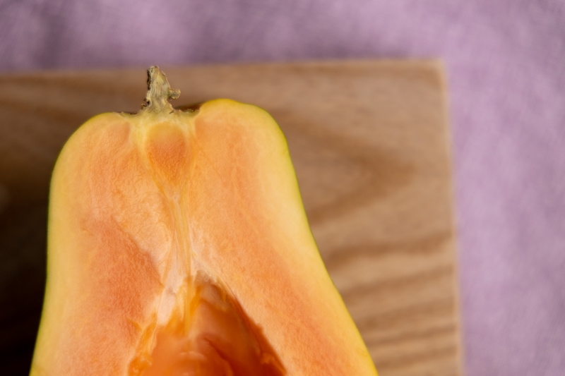 Papaya rind closeup