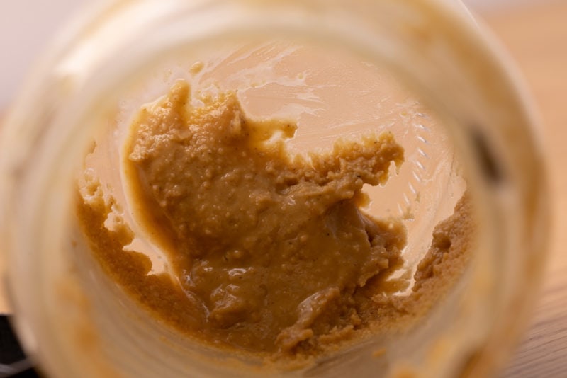 Peanut butter: end of jar