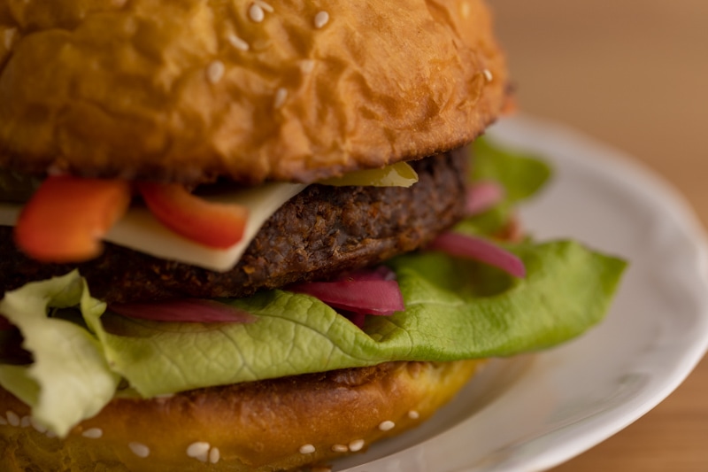 Pickled onions in a burger