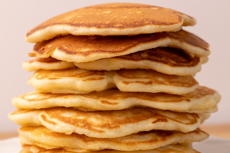 Pile of kefir-based pancakes