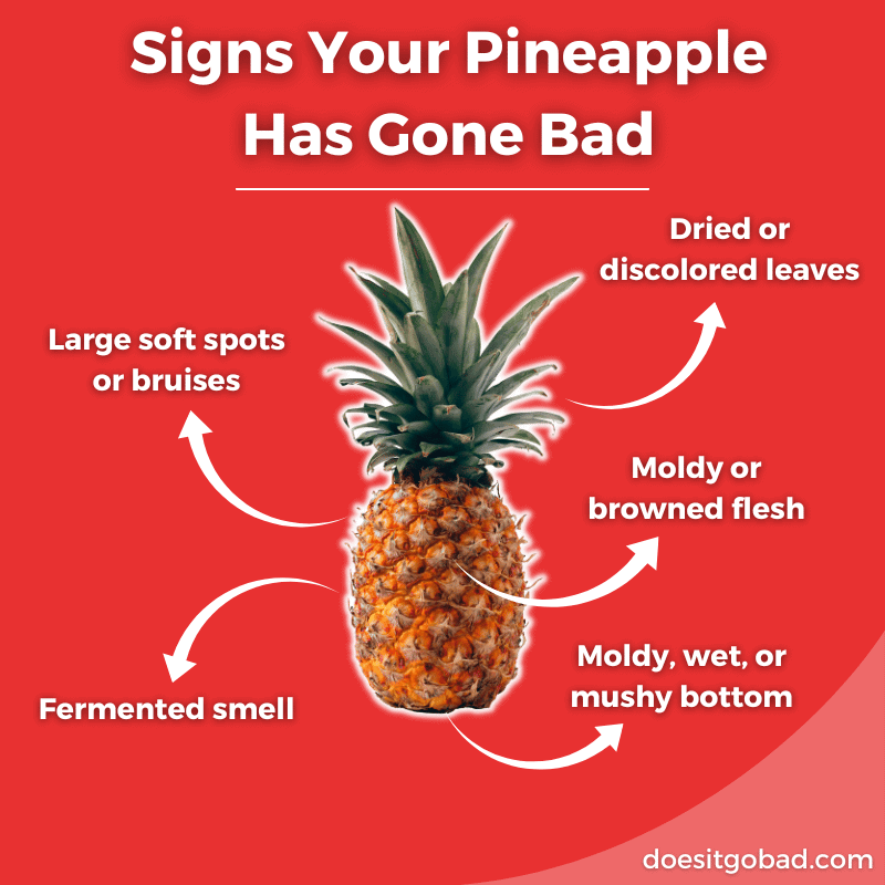 Pineapple spoilage signs graphic