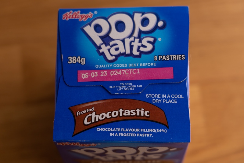 Pop tarts: best-by date