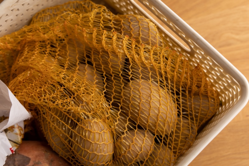 Potatoes in a mesh bag
