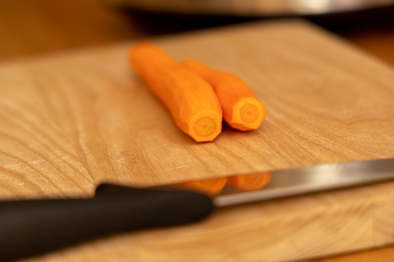 Prep for cutting carrots