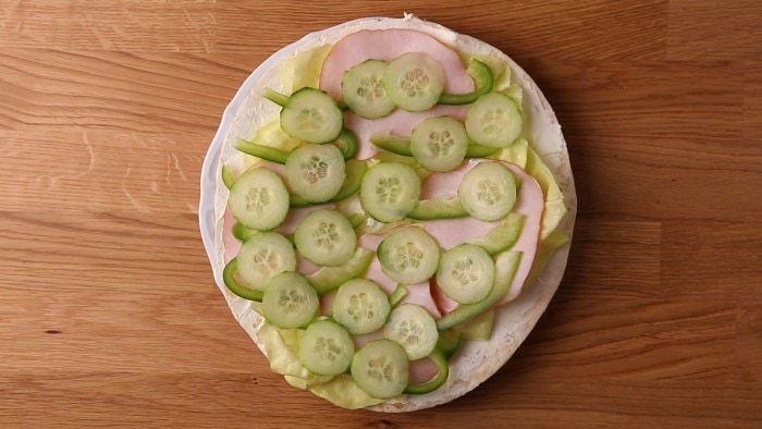 Prepping tortilla roll up