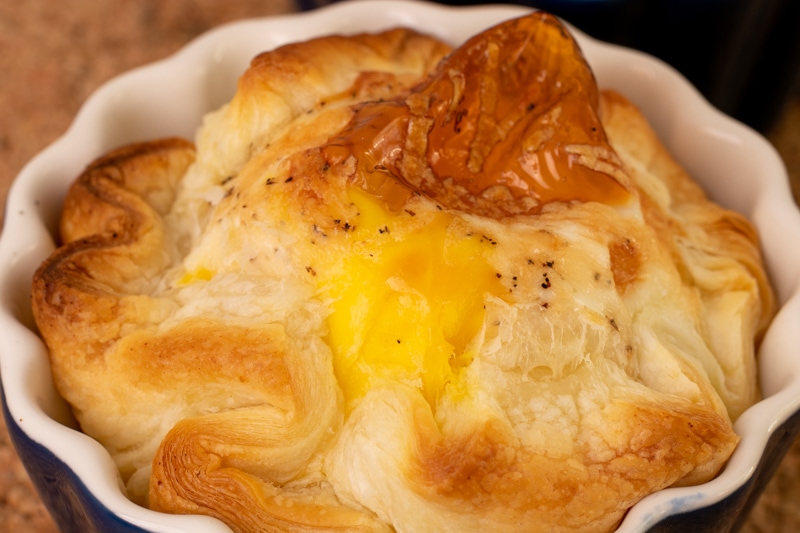 Puff pastry, egg, and parmesan