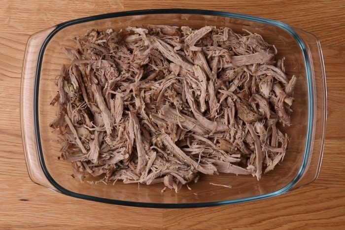 Pulled pork before reheating