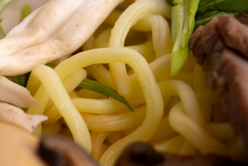 Ramen noodles closeup