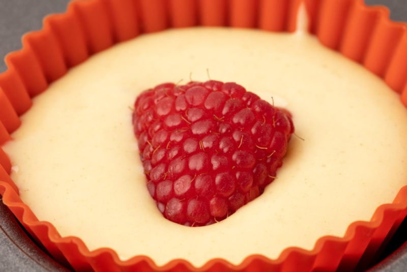 Raspberry muffin before baking