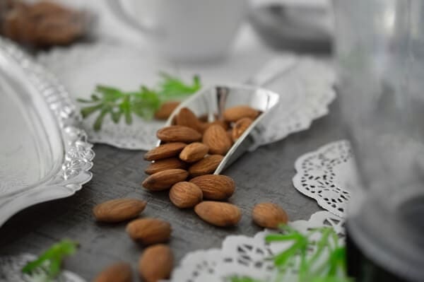 Raw almonds on a table