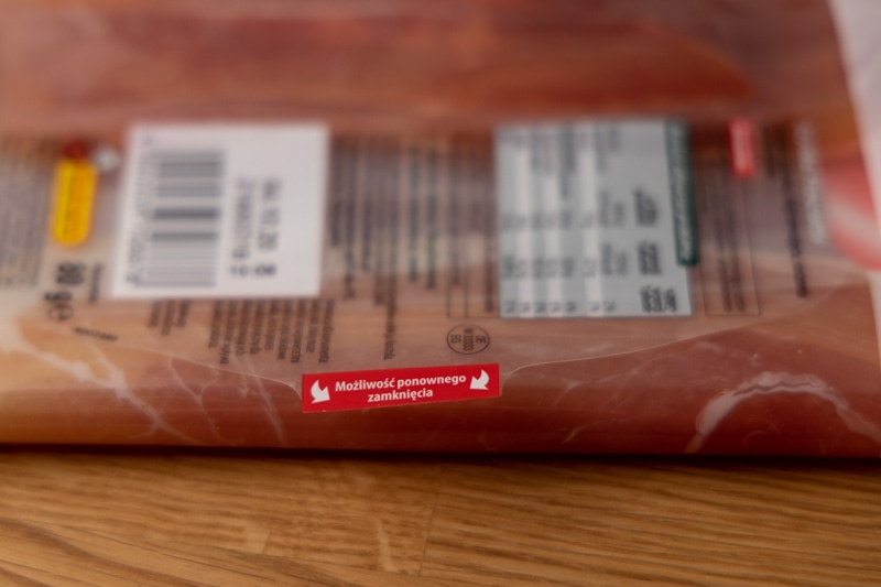 Resealable prosciutto package