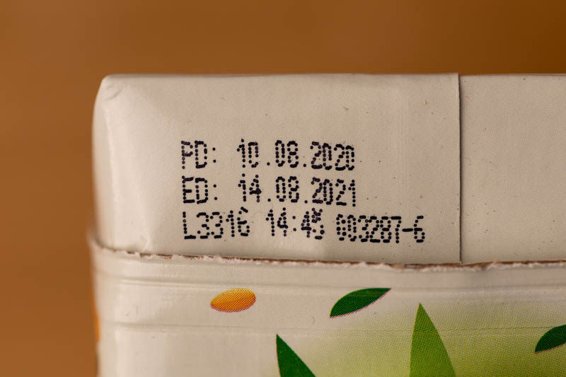 Rice milk: date on the label