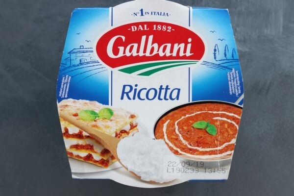 Container of ricotta cheese